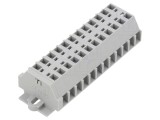 Regletă conexiuni 12 borne cu arc gri pentru cabluri 0,08&divide;1,5mm2