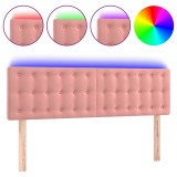 Cumpara ieftin Tablie de pat cu LED, roz, 144x5x78/88 cm, catifea