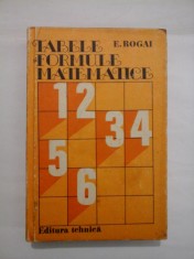 TABELE SI FORMULE MATEMATICE - E. ROGAI foto