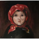P27. Reproducere dupa Fetita cu basma rosie, acrilic pe panza, 2019, neinramat
