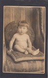 Foto tip Carte Postala Romania - copil 1929 - foto atelier Foto Glob V. Nicolau &amp; A. Lupu Constanta