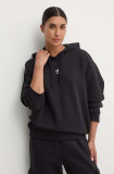 Adidas Originals bluza 0 femei, culoarea negru, cu glugă, neted, IW5711