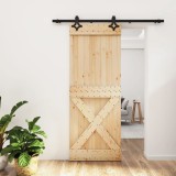 VidaXL Ușă glisantă cu set de feronerie 80x210 cm, lemn masiv de pin