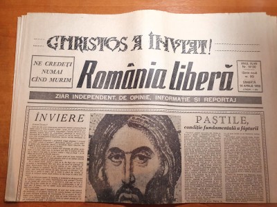 romania libera 14 aprilie 1990-numar cu ocazia zilei de paste foto