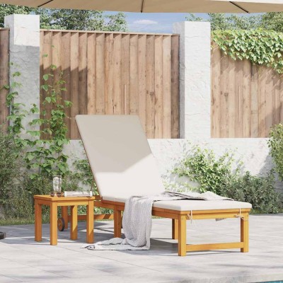 vidaXL Șezlong 1-persoană Maro 53 x 202 x 89cm Lemn masiv de acacia 4108107 foto