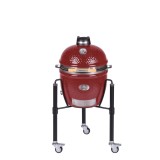 Grill ceramic cu carbuni JUNIOR Pro Serie 2.0 rosu cu suport metalic, Monolith Essential GrillCooking