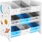 SONGMICS Raft de depozitare jucarii, 9 cutii detasabile din tesatura, 62x29x60cm, alb Household NewTrend