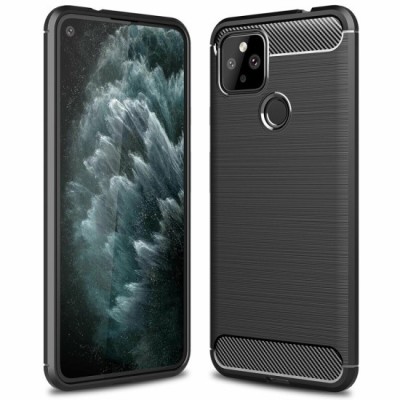 Husa pentru Google Pixel 4a 5G - Techsuit Carbon Silicone - Black foto