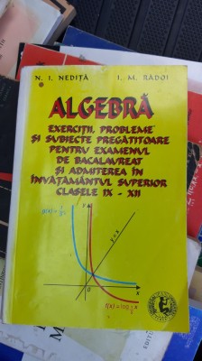 ALGEBRA EXERCITII PROBLEME SI SUBIECTE PREGATITOARE CLASELE IX- XII foto