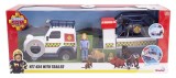 POMPIERUL SAM VEHICUL SALVARE ANIMALE CU FIGURINE SI REMORCA