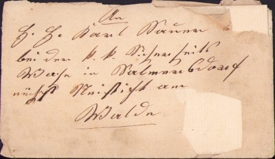 A2465N Scrisoare de secol al XIX-lea, Neustift am Walde, Austria, cu sigiliu personal &amp;icirc;n ceară roșie foto