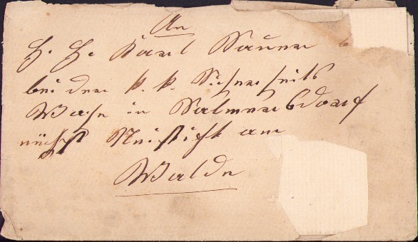 A2465N Scrisoare de secol al XIX-lea, Neustift am Walde, Austria, cu sigiliu personal &icirc;n ceară roșie