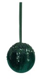 Set 12 ornamente brad Craciun catifea verde Artemide &Oslash; 10 cm