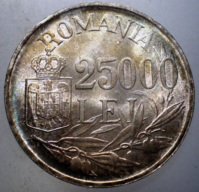 R.167 ROMANIA MIHAI I 25000 LEI 1946 XF/AUNC