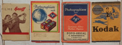 Lot 4 plicuri cu reclame la filme fotografice, perioada interbelica foto