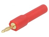 Cablu Banana 2mm 10A 30VAC Roșu Aurit 45mm Poliamidă