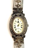 Ceas din argint Brooks &amp; Bentley vintage Victorian cu model floral