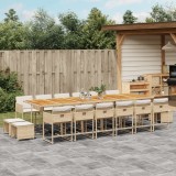 vidaXL Set mobilier de grădină cu perne, 17 piese, bej, poliratan 3211372