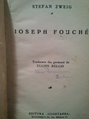 Stefan Zweig - Joseph Fouche foto