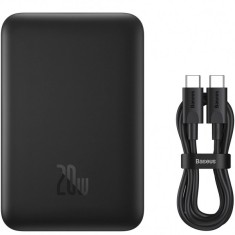 Baterie Externa Wireless Baseus Magnetic Mini, 10000mAh, 20W, PD + FQI, 1 x QI - 1 x USB-C, Neagra PPCX070001