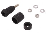 Conector Banană 4mm 20A Negru cu Izolație