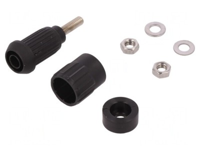Conector Banană 4mm 20A Negru cu Izolație foto