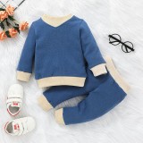 Compleu albastru pentru baietei (Marime Disponibila: 9-12 luni (Marimea 20, Superbaby