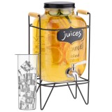 Dozator bauturi Navaris, 5L, robinet inox, cu infuzor fructe si tub de gheata, NAV0000111P003C