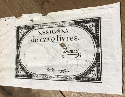 STR01 Franta Asignata Assignata 1793 5 Livres foto