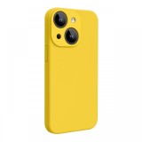 Lemontti Husa Liquid Silicon MagCharge iPhone 15 Galben (protectie 360&deg;, material fin, captusit cu microfibra)
