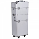 Trolley Make up Artist profesional Beauty Case Machiaj din Aluminiu HOMCOM | Aosom Romania