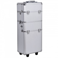 Trolley Make up Artist profesional Beauty Case Machiaj din Aluminiu HOMCOM | Aosom RO