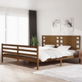 Cumpara ieftin Cadru de pat, maro miere, 200x200 cm, lemn masiv de pin