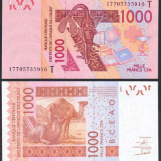 !!! STATELE VEST-AFRICANE , TOGO - 1.000 FRANCI 2017 - P 815 T q - UNC