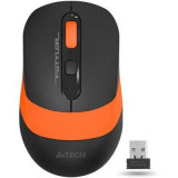 Mouse A4tech, gaming, wireless, 2.4GHz, optic, 2000 dpi, butoane/scroll 4/1, buton selectare viteza, Negru / Portocaliu