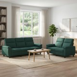 Cumpara ieftin Set de canapea 2 pcs Verde inchis Tesatura