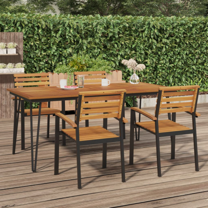 vidaXL Masă grădină picioare formă ac de păr 180x90x75 cm, lemn acacia 319521