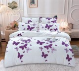 Cumpara ieftin Lenjerie Pat Cocolino Ganea Co003, Microfibra Plusata, 4 Piese, Cu Elastic, Alb, Lila