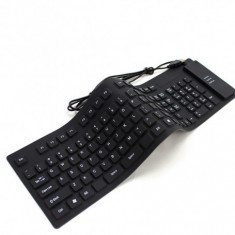 Tastatura flexibila USB sau PS2 Culoare Negru foto