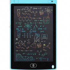 Tableta grafica de desenat pentru copii, color de 8.5 inch diagonala, cu buton de stergere si creion - Light Blue
