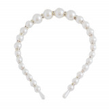 Cumpara ieftin Cordeluta eleganta Pufo Pearl pentru par cu margele albe, tip perle