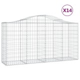 Cumpara ieftin Cosuri gabion arcuite 14 buc, 200x50x100/120cm, fier galvanizat