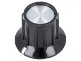 Buton rotativ cu flanșă plastic negru 6,35mm 14,7x15mm