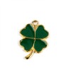 Pandantiv Trifoi cu 4 Foi Metalic Emailat 17x23mm Crisalida - Noroc, Bijuterii, Accesorii Decorative, Breloc, Handmade