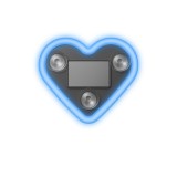 Lumina Auto Ambientala, Flippy, Model Inima, Incarcare Solara/USB, Afisaj Baterie, 9.7 x 8.4 x 1.6 cm, Albastru