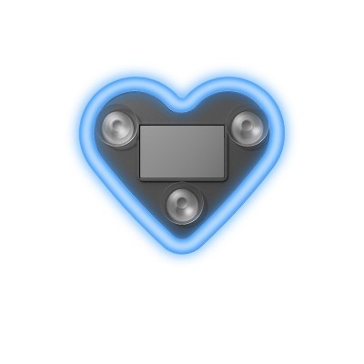 Lumina Auto Ambientala, Flippy, Model Inima, Incarcare Solara/USB, Afisaj Baterie, 9.7 x 8.4 x 1.6 cm, Albastru foto