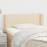 VidaXL Tăblie de pat cu aripioare crem 103x16x78/88 cm textil 3118623