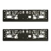 Set 2 Suport Numar Inmatriculare Auto Negru Mega Drive, Rama 520x133mm, Polipropilena, Fixare Placuta