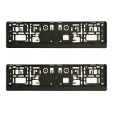 Cumpara ieftin Set 2 Suport Numar Inmatriculare Auto Negru Mega Drive, Rama 520x133mm, Polipropilena, Fixare Placuta