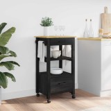 vidaXL Troler de Bucătărie Simplu Negru 42027033